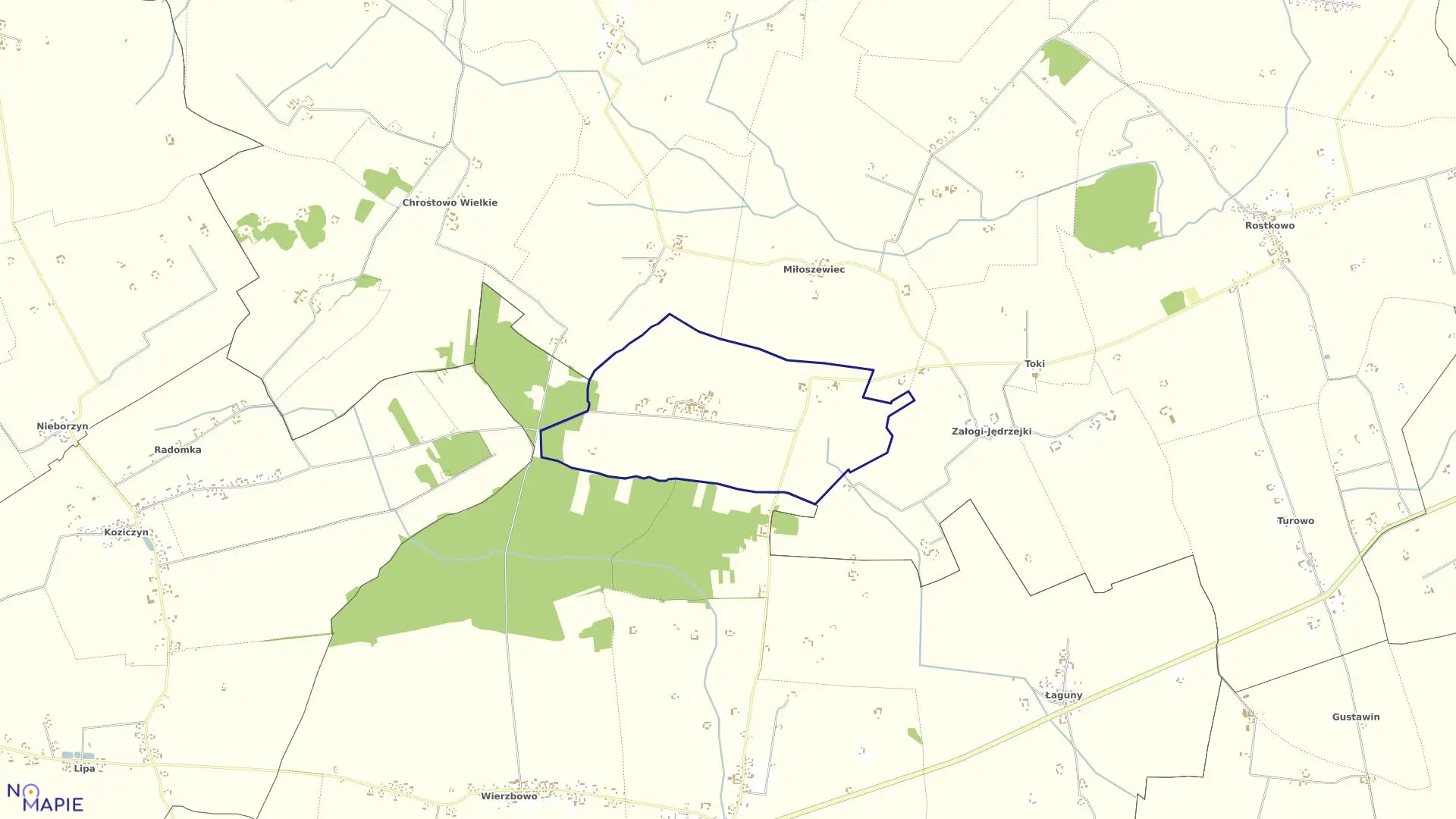 Mapa obrębu SZCZEPANKI w gminie Czernice Borowe